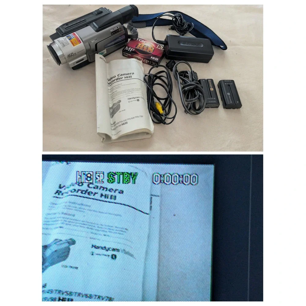 Sony Handycam Vision CCD-TRV68 Hi8 Camcorder NightShot 460x Zoom Bundle Working